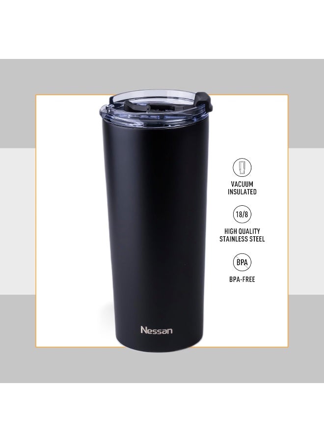 Nessan Insulated Stainless Steel Vacuum Mug, 603Ml - Black  - Image 3