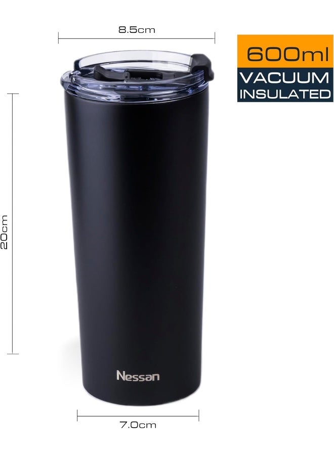 Nessan Insulated Stainless Steel Vacuum Mug, 603Ml - Black  - Image 5