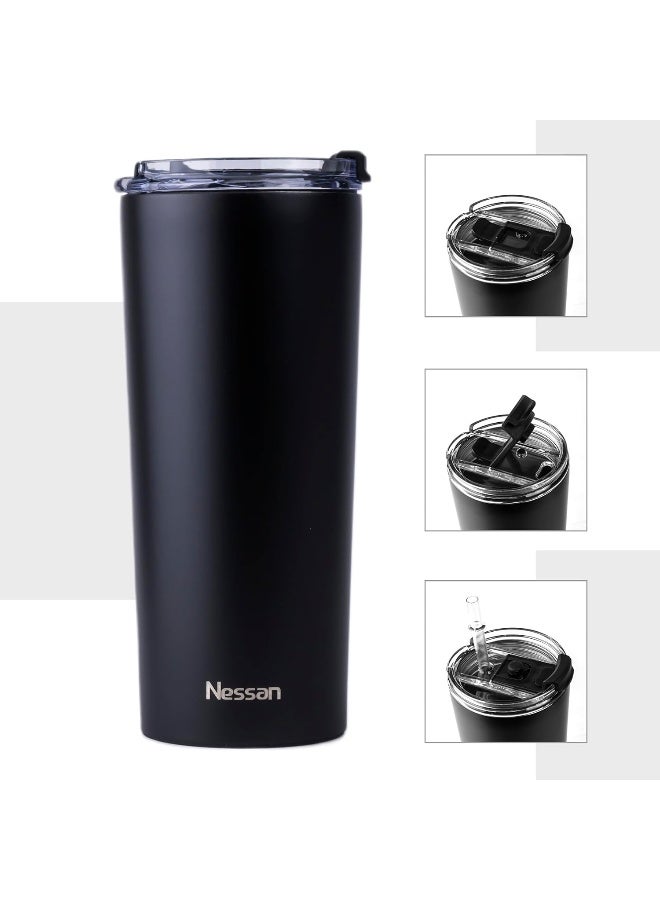 Nessan Insulated Stainless Steel Vacuum Mug, 603Ml - Black  - Image 4