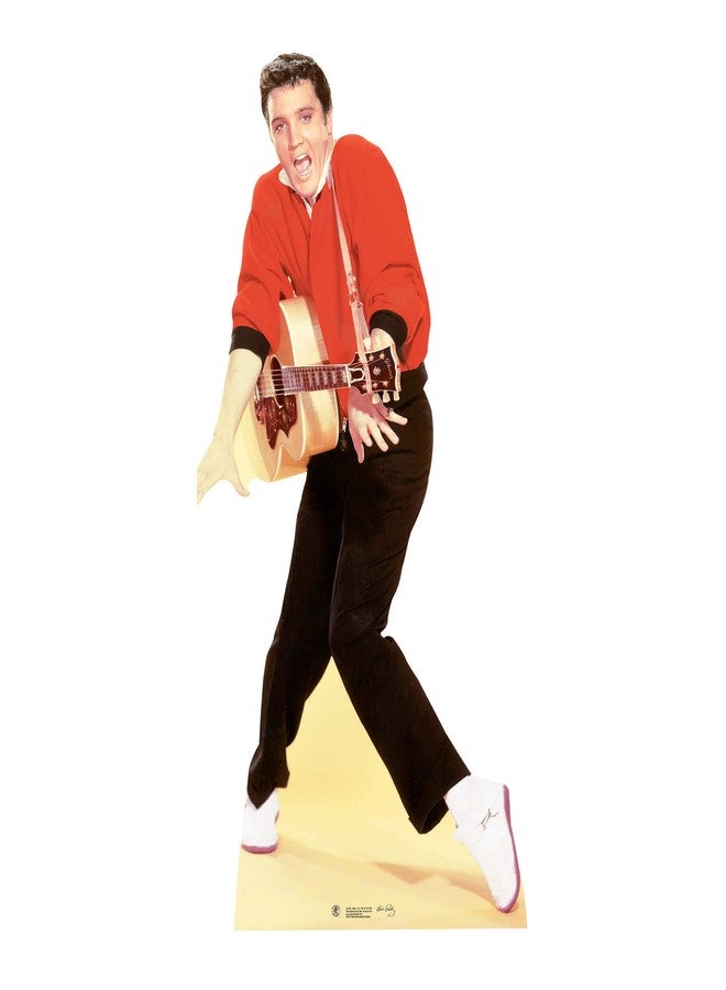 Star Cutouts Ltd SC577 Elvis Presley Lifesize Cardboard Cut Out Red Jacket and Guitar - Elvis Presley Gift - Elvis Presley Party Decoration - Official Music Memorabilia for Fans - Image 1