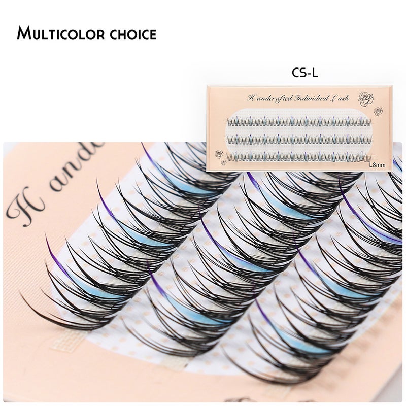 New Grafting Eyelash Single False Eyelash Natural Dense Soft Fiber Color Sandwich Planting Cluster - Image 4