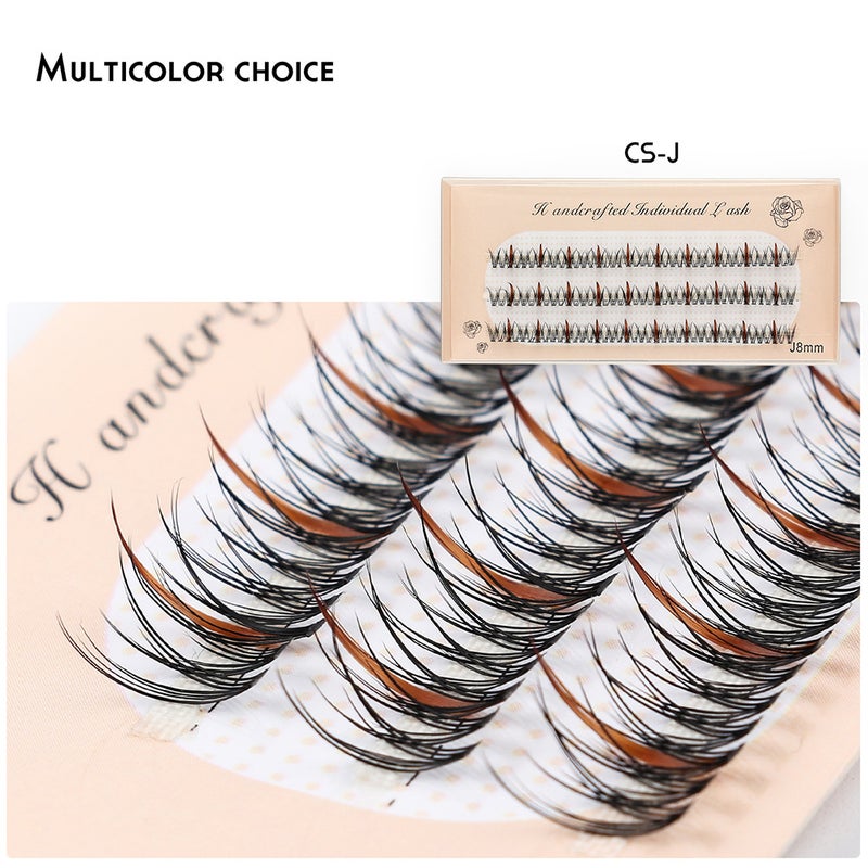 New Grafting Eyelash Single False Eyelash Natural Dense Soft Fiber Color Sandwich Planting Cluster - Image 2