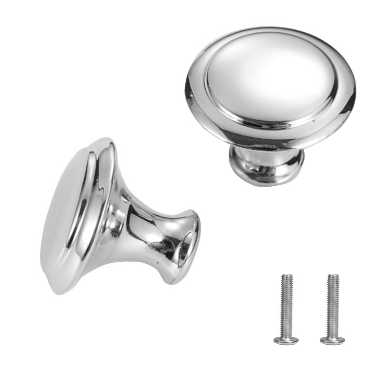 AUXBC 50 Silver Cabinet Knobs 30mm Mushroom Drawer Handle Pulls Metal Drawer Pulls for Cupboard Kitchen with Screws - Image 2