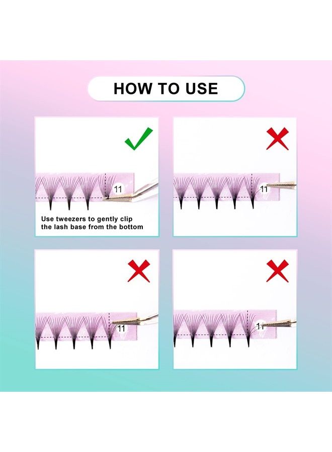 VAVALASH Eyelash Extensions 3D 4D 5D 6D 8D 9D 10D Thickness 0.07/0.1 C/D Curl Eyelashes Middle Stem & Long Stem Heat Bonded Premade Fans Russian Volume Lash Extensions Supplies (Middle Stem 10D-0.07-D-8-15mm) - Image 5