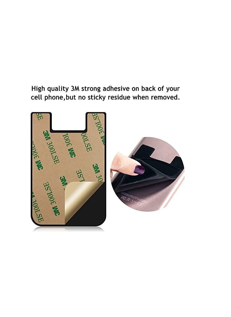 Excefore - 3pcs Cellphone Card Holder Back Wallet, Silicone Adhesive Stick-on Credit Card ID Card Keeper - Image 1