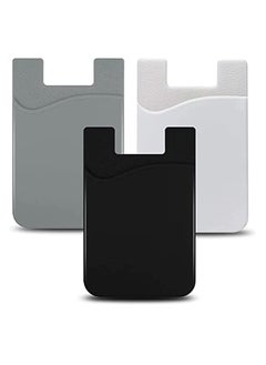3pcs Cellphone Card Holder Back Wallet, Silicone Adhesive Stick-on Credit Card ID Card Keeper
