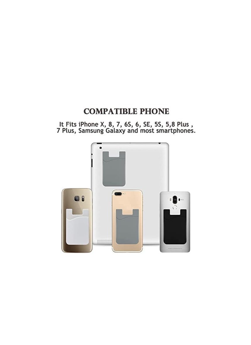 Excefore - 3pcs Cellphone Card Holder Back Wallet, Silicone Adhesive Stick-on Credit Card ID Card Keeper - Image 1