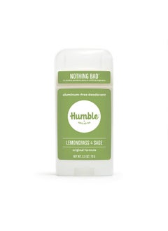 HUMBLE SIMPLE AND TRUE. HUMBLE BRANDS Original Formula Aluminum-free Deodorant. Long Lasting Odor Control with Baking Soda and Essential Oils, Lemongrass & Sage, Pack of 1  - Image 1