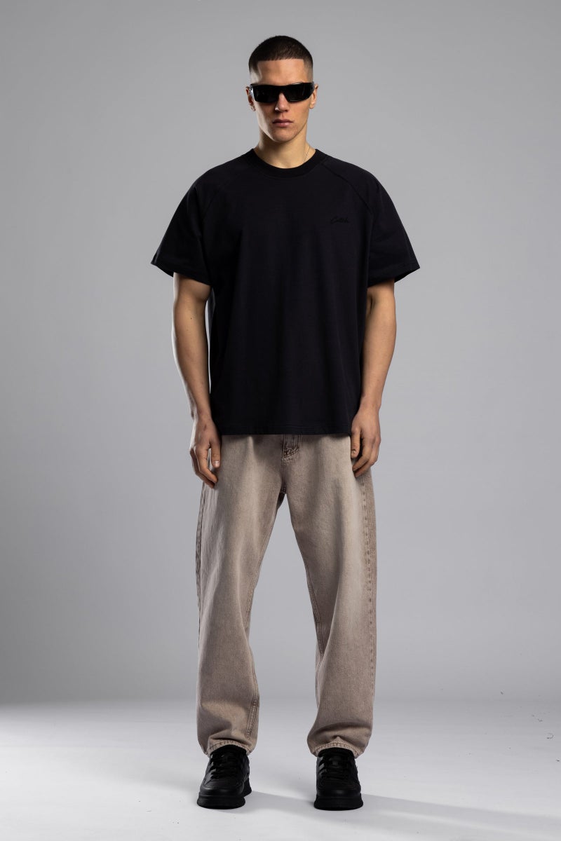 كاتش تيشيرت أساسي بأكمام راجلان مطرزة من Catch - Image 2