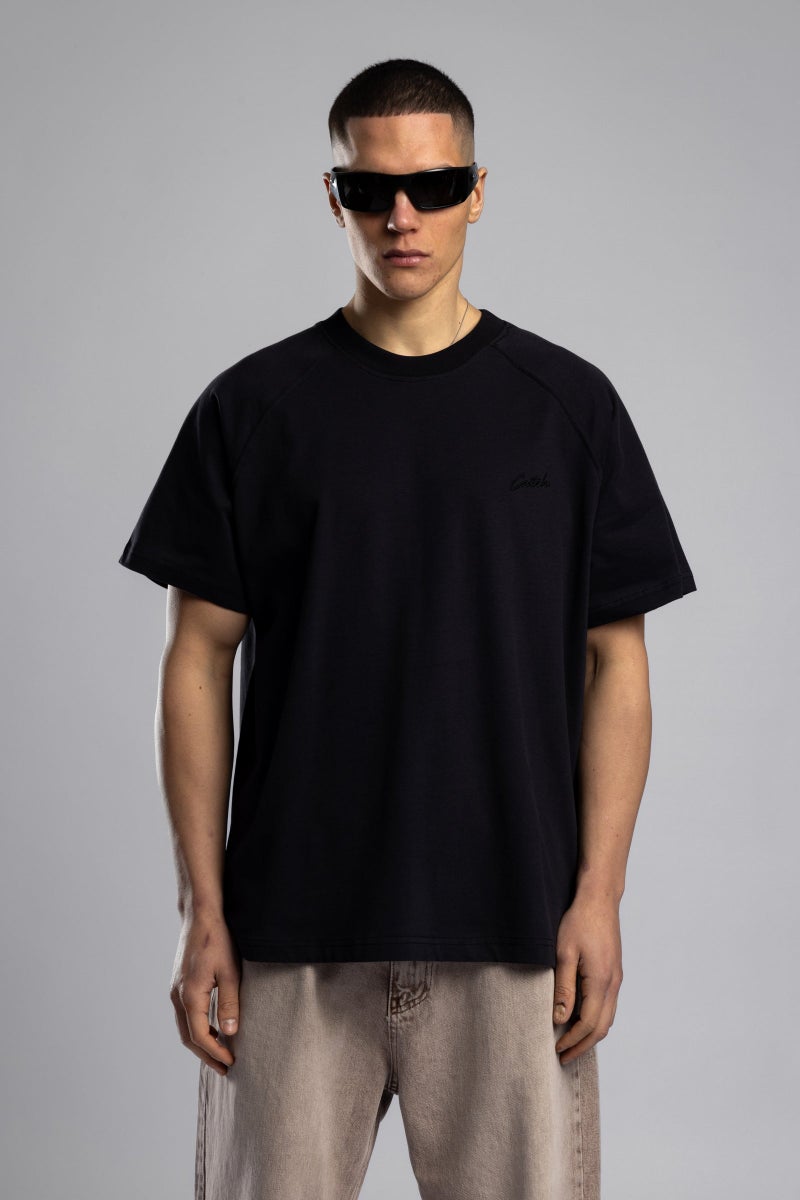 كاتش تيشيرت أساسي بأكمام راجلان مطرزة من Catch - Image 4