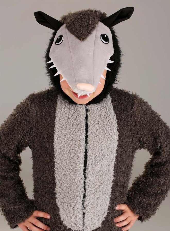 Fun Costumes Fuzzy Possum Kids Costume - Hooded Jumpsuit and Shoe Covers, Large - Image 5