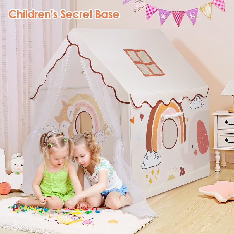 Decalsweet Kids Tent Animals Toddler Tent for Boys Girls Large and Foldable Kids Playhouse with Windows  Portable and Lightweight Play Tent Indoor&Outdoor for Gift to Toddlers - Image 5