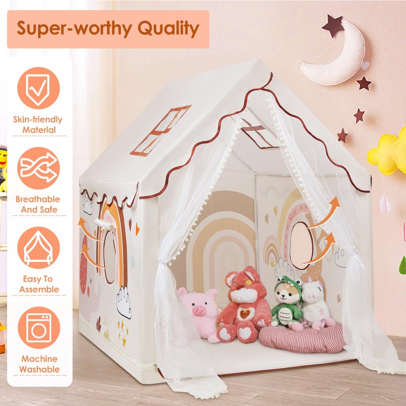 Decalsweet Kids Tent Animals Toddler Tent for Boys Girls Large and Foldable Kids Playhouse with Windows  Portable and Lightweight Play Tent Indoor&Outdoor for Gift to Toddlers - Image 2