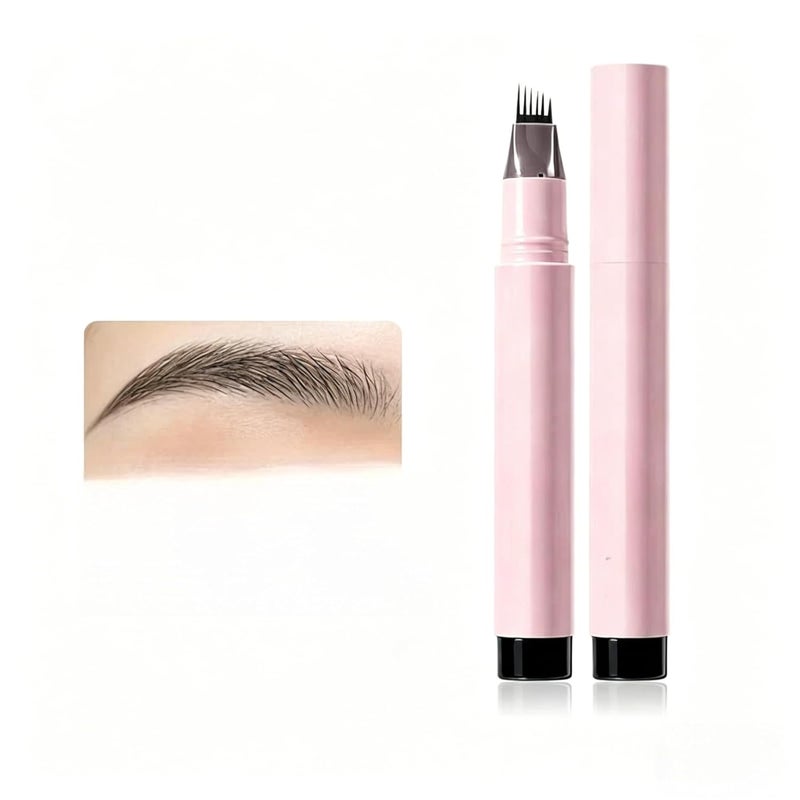 Beginner-Friendly Smudge-Proof Liquid Eyebrow Pen, 6 Tip Precise Eye Brow Makeup Pen Waterproof Long-Lasting Fine Stroke Contouring for Effortlessly Create Hair Like Natural Brows (Black) - Image 1