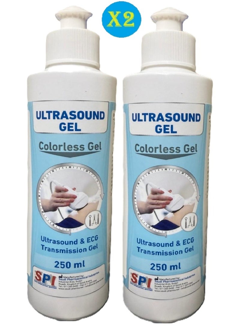 SPI 2 Pack of Ultrasound Gel SPI 250ml (Colorless)  - Image 1