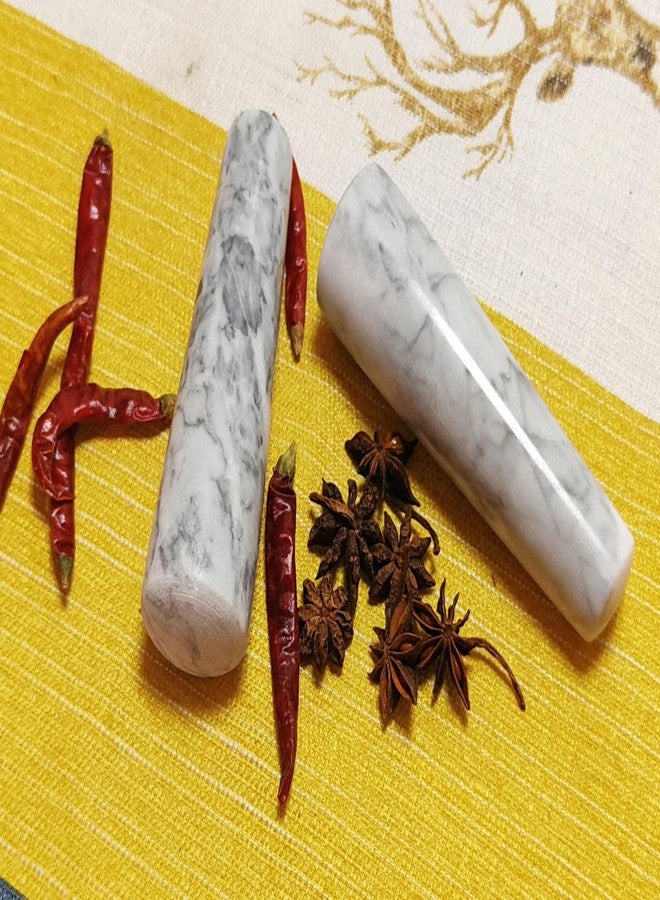 Yepmlrt Marble Replacement Pestle only， 5.3 in (Only Pestle [Mortar is not Included]), Granite Pestle Replacement Light Gray White - Image 3