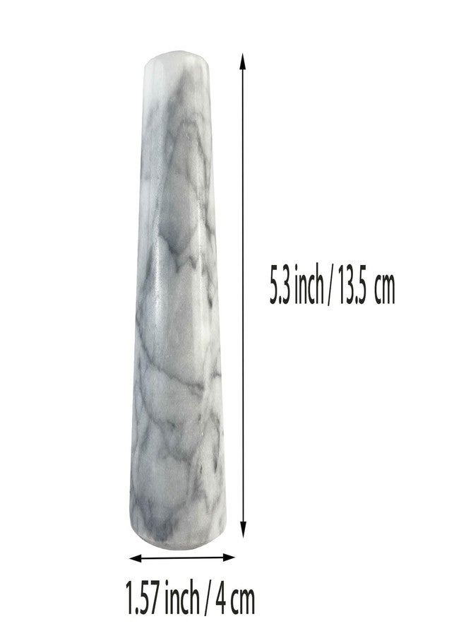 Yepmlrt Marble Replacement Pestle only， 5.3 in (Only Pestle [Mortar is not Included]), Granite Pestle Replacement Light Gray White - Image 2