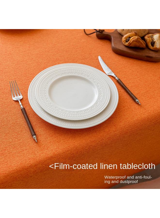 Bluejw Imitation Cotton And Linen Fabric Tablecloth Waterproof Wash-Free Light Luxury High-Level Rectangular Coffee Table Table Mat Desk Tablecloth Linen - Image 3