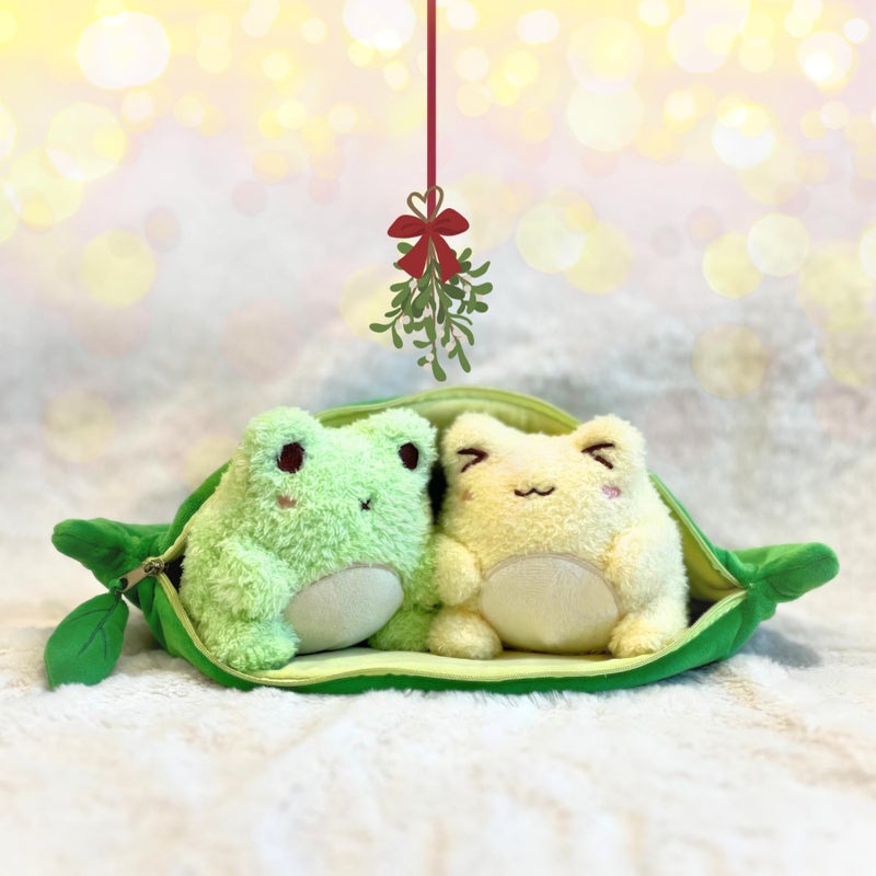 Cuddle Barn PlushGoals - Edawawa Kawaii Cute Soft Green Edamame Frog Plush Toy, 13 inches - Image 3