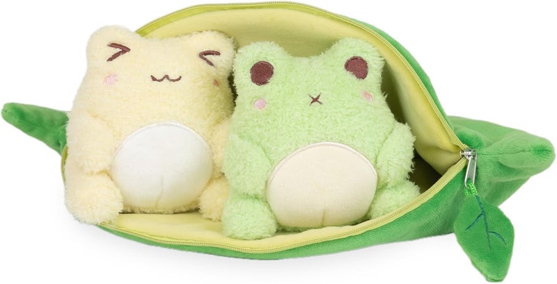Cuddle Barn PlushGoals - Edawawa Kawaii Cute Soft Green Edamame Frog Plush Toy, 13 inches - Image 1