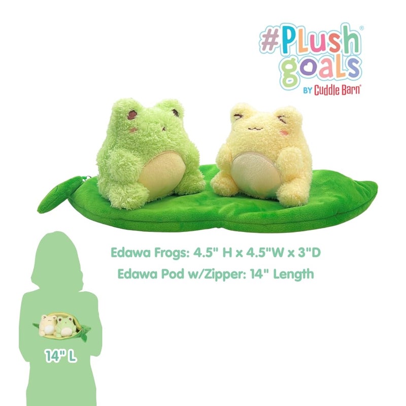 Cuddle Barn PlushGoals - Edawawa Kawaii Cute Soft Green Edamame Frog Plush Toy, 13 inches - Image 2