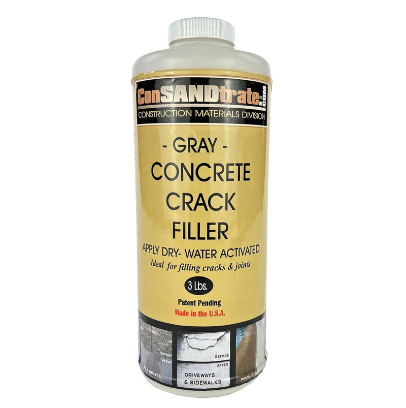 ConSANDtrate Concrete Crack Filler - Gray - 3 lb. (Single Bottle) for Filling in Concrete Cracks on driveways, walkways and patios. - Image 1