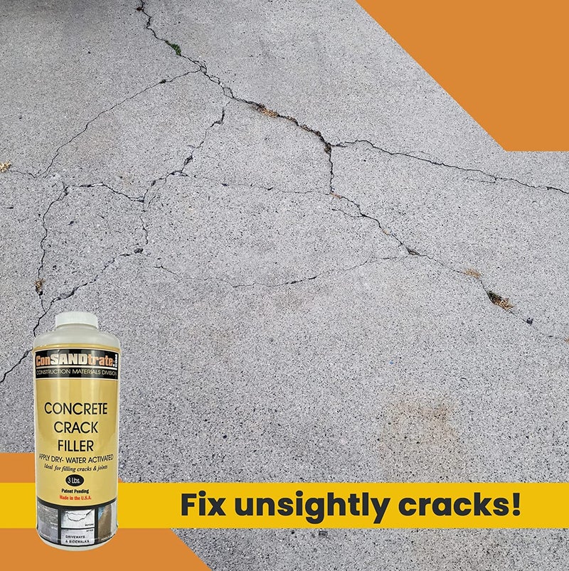 ConSANDtrate Concrete Crack Filler - Gray - 3 lb. (Single Bottle) for Filling in Concrete Cracks on driveways, walkways and patios. - Image 4