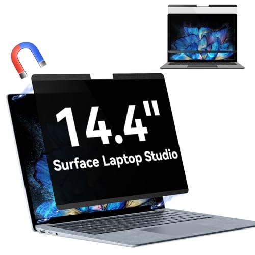 Protescreen Magnetic Privacy Screen for 14.4 inch Microsoft Surface Laptop Studio 2/1, Removable Anti Glare Blue Light Laptop Privacy Filter, Anti Spy Black Protector Security Private - Image 1