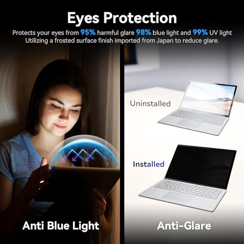 Protescreen Magnetic Privacy Screen for 14.4 inch Microsoft Surface Laptop Studio 2/1, Removable Anti Glare Blue Light Laptop Privacy Filter, Anti Spy Black Protector Security Private - Image 4