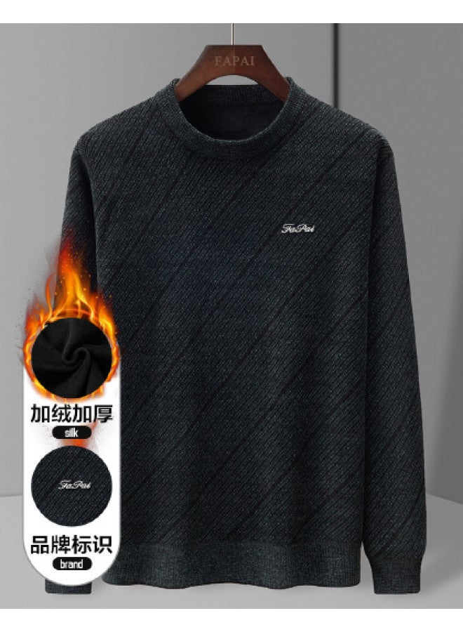 Fapai Business Casual Comfortable Versatile Warm Fleece Sweater Knitwear - Image 1