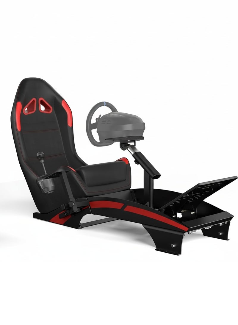 FlashHawk Racing Simulator Stand with Gaming Seat for Logitech G923 | G29 | G920 | Thrustmaster | Fanatec Wheels | Xbox One, PS4, PC Platforms - Image 1