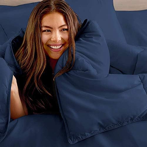 Rajasthan Crafts Soft Microfibre Comforter Blanket Lightweight Reversible Quilt Duvet All Weather, 200 GSM Single Bed, Blue Color, 350 TC - Image 3