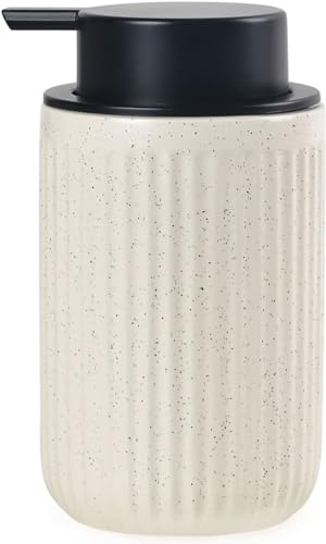 BosilunLife Foam Hand Soap Dispenser - Ceramic Foaming Soap Dispenser for Bathroom 12oz Refillable Liquid Lotion Soap Dispenser with Rust-Proof Foaming Pump for Countertop - Image 1