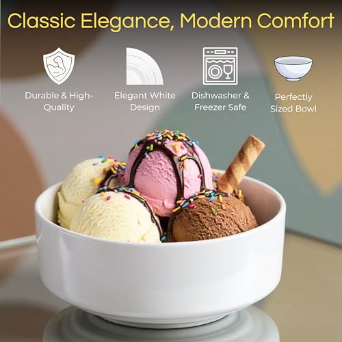 TAGROCK Plain White Ceramic Soup Bowl and Saucers Set with Soup Spoon Microwave Dishwasher Safe Ideal for Home Restaurant Cafe Hotels - 140ml, Set of 2 - Image 2