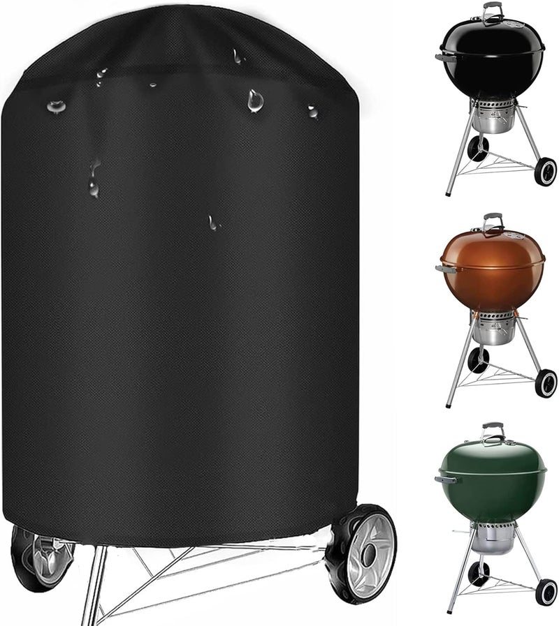 sheful Grill Cover 28 inch, BBQ Grill Cover Black, Waterproof BBQ Gas Grill Cover, Heavy Duty & Waterproof Covers for Weber 22 Inch Master Touch Charcoal Grill, Original Kettle Grill - Image 1