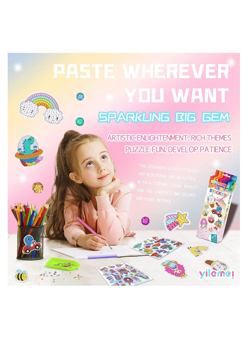 SYOSI Diamond Painting Stickers Kits for Kids, Paint by Numbers Diamonds for Adult Beginners, DIY Gem 5D Diamond Art Mosaic Stickers for Girls (Ocean World) - Image 3