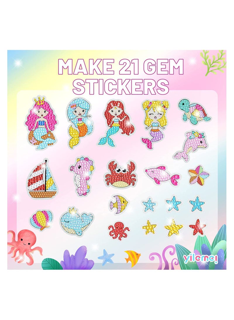 SYOSI Diamond Painting Stickers Kits for Kids, Paint by Numbers Diamonds for Adult Beginners, DIY Gem 5D Diamond Art Mosaic Stickers for Girls (Ocean World) - Image 2