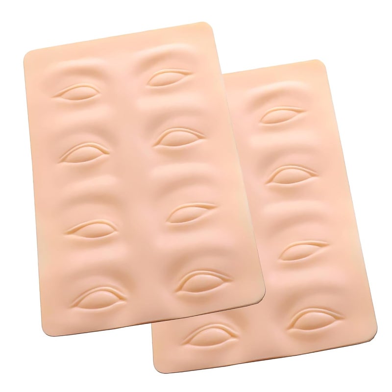 GLOBELLE 3D Tattoo Practice Skin for Eyeliner Eyebrow Realistic Silicone Training Pad for PMU Artists Beginners Professionals Ideal for Permanent Makeup Microblading Cosmetic Tattooing Pack of 2 - Image 1