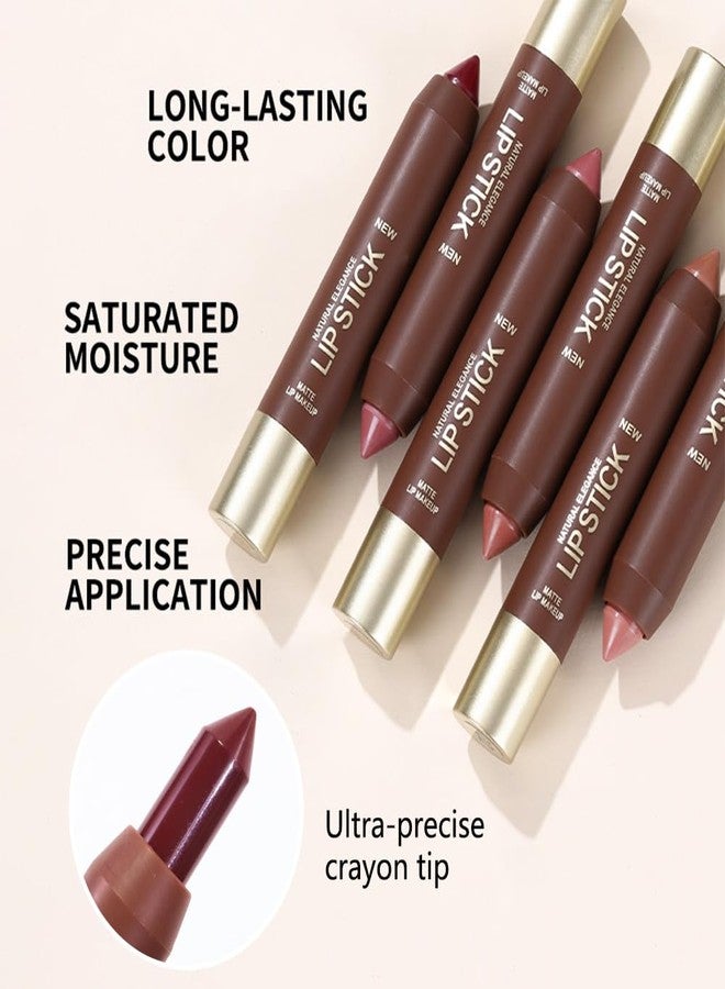 QIDSTERS Matte Lipstick Crayon Set for Women, Ruby Red 24 Hour Lipstick Lip Liner Pencil, Neutral Lip Stick Lipliner Long Lasting Waterproof Smudge Proof, Vegan & Cruelty-Free, 04 - Image 4