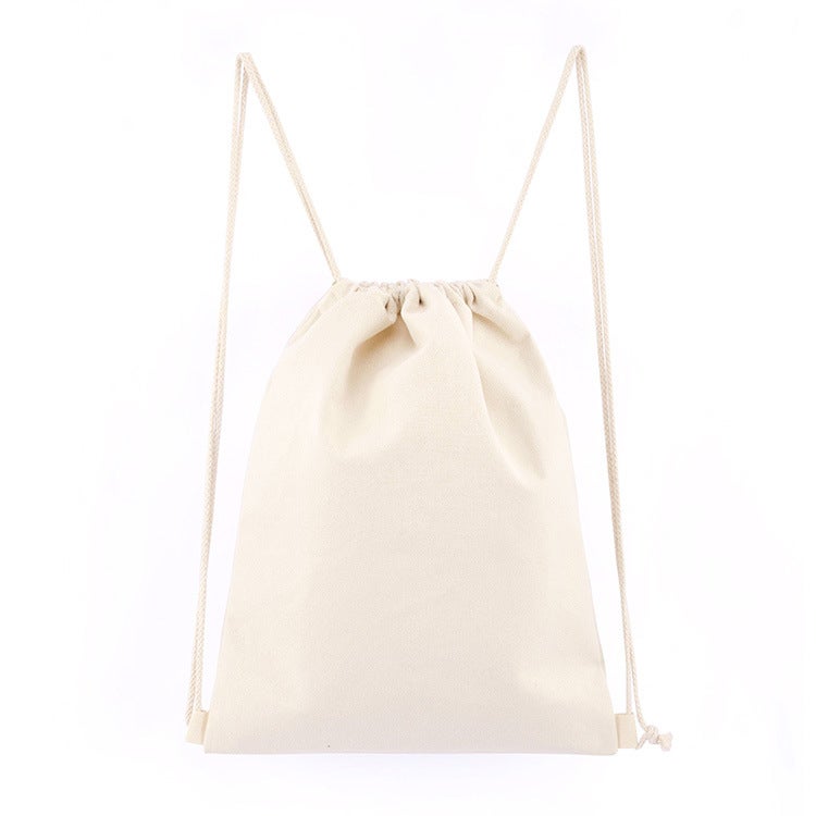 Wholesale Colorful Eco-friendly Canvas Drawstring Backpack natural color; 34*39; polyester cotton 