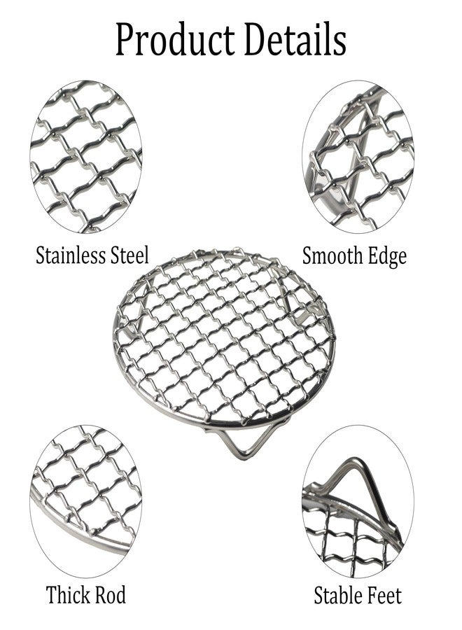 Virello 5 Inch Round Cooking Rack, Stainless Steel Wire Baking Rack with Stable Legs for Oven, Air Fryer, BBQ, Roasting, Cooling - Image 3