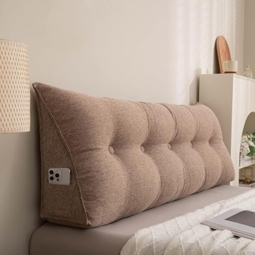 aeTHEric Triangular Headboard Pillow/Wedge Pillow/Backrest Reading Bolster/Triangular Pillow Sofa Back Soft Pack Bed Large Protection Waist (120cm x 20cm x 50cm) - Image 1