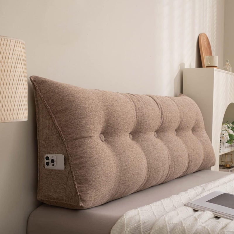aeTHEric Triangular Headboard Pillow/Wedge Pillow/Backrest Reading Bolster/Triangular Pillow Sofa Back Soft Pack Bed Large Protection Waist (120cm x 20cm x 50cm) - Image 5