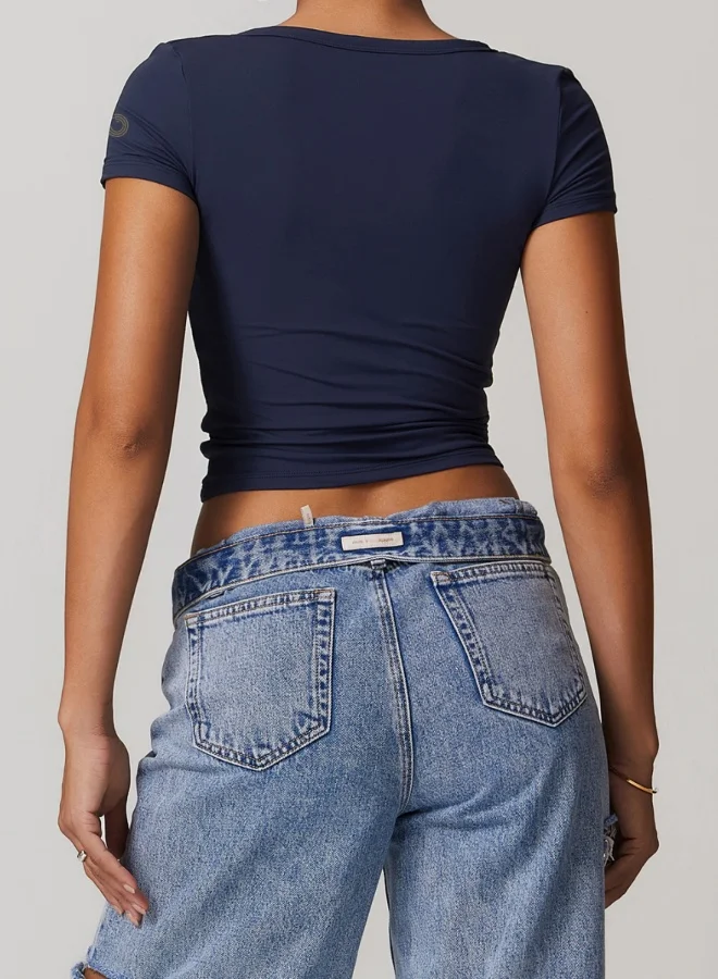 KAWN.YOGA Womens Crop Top Short Sleeves