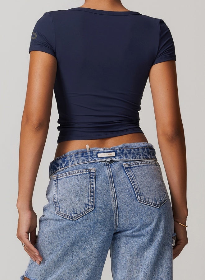 KAWN.YOGA Womens Crop Top Short Sleeves  - Image 3
