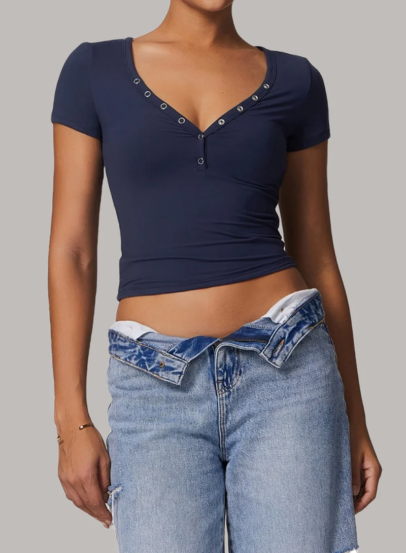 Womens Crop Top Short Sleeves