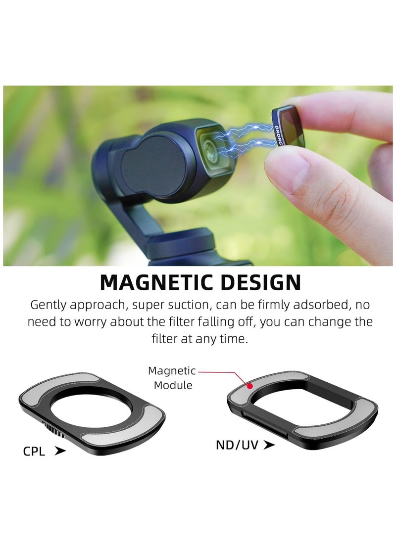 Pocket 3 ND Filters Set, 6 Pack - CPL ND4 ND8 ND16 ND32 ND64 Lens Filter for DJI Osmo Pocket 3 Creator Combo Camera Accessories