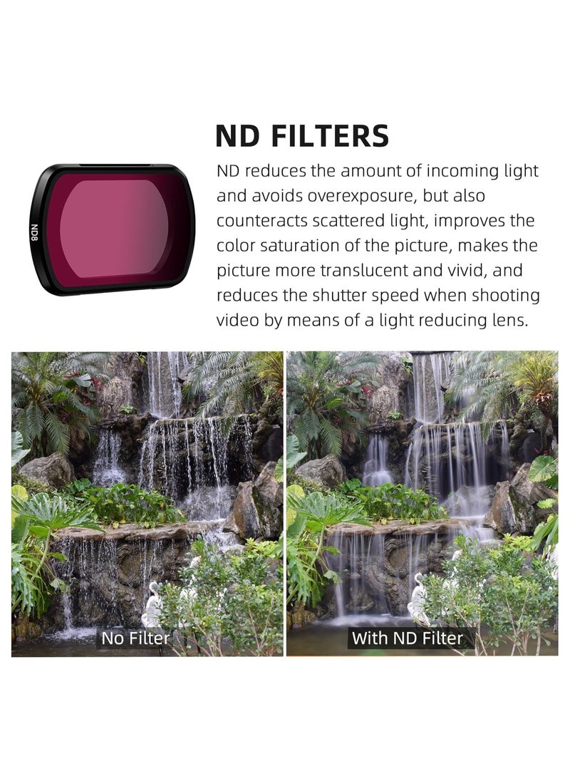 Pocket 3 ND Filters Set, 6 Pack - CPL ND4 ND8 ND16 ND32 ND64 Lens Filter for DJI Osmo Pocket 3 Creator Combo Camera Accessories