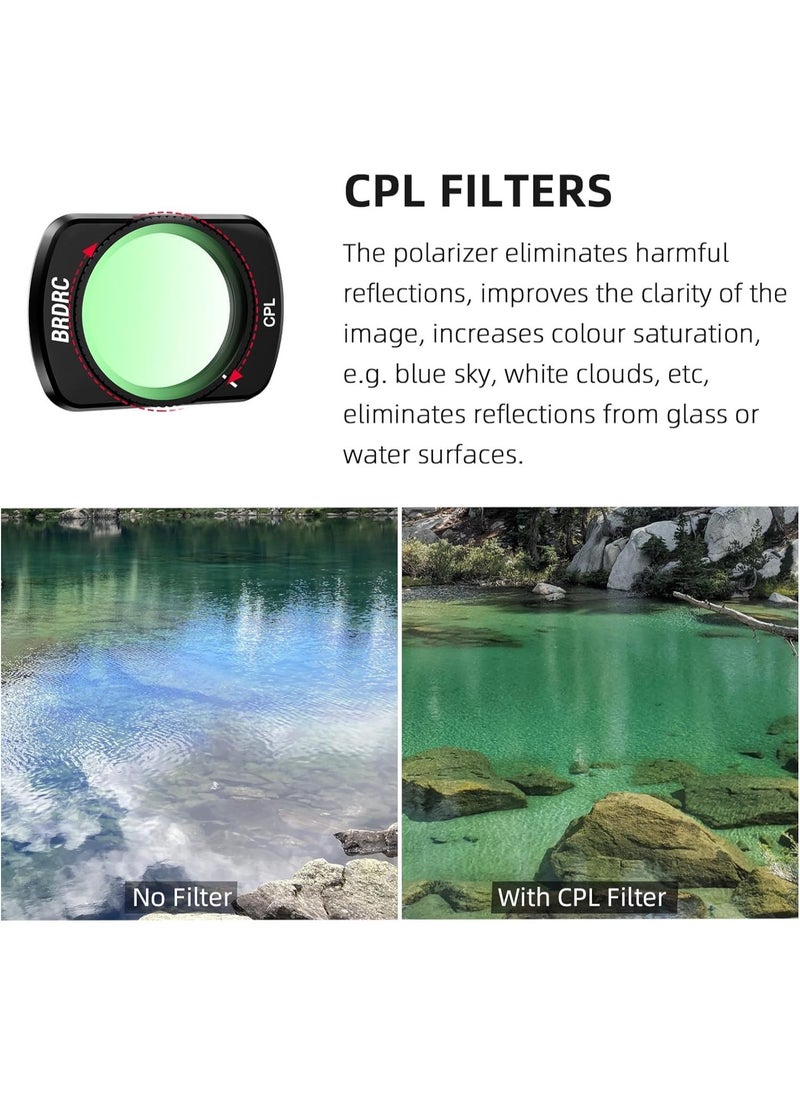 Pocket 3 ND Filters Set, 6 Pack - CPL ND4 ND8 ND16 ND32 ND64 Lens Filter for DJI Osmo Pocket 3 Creator Combo Camera Accessories