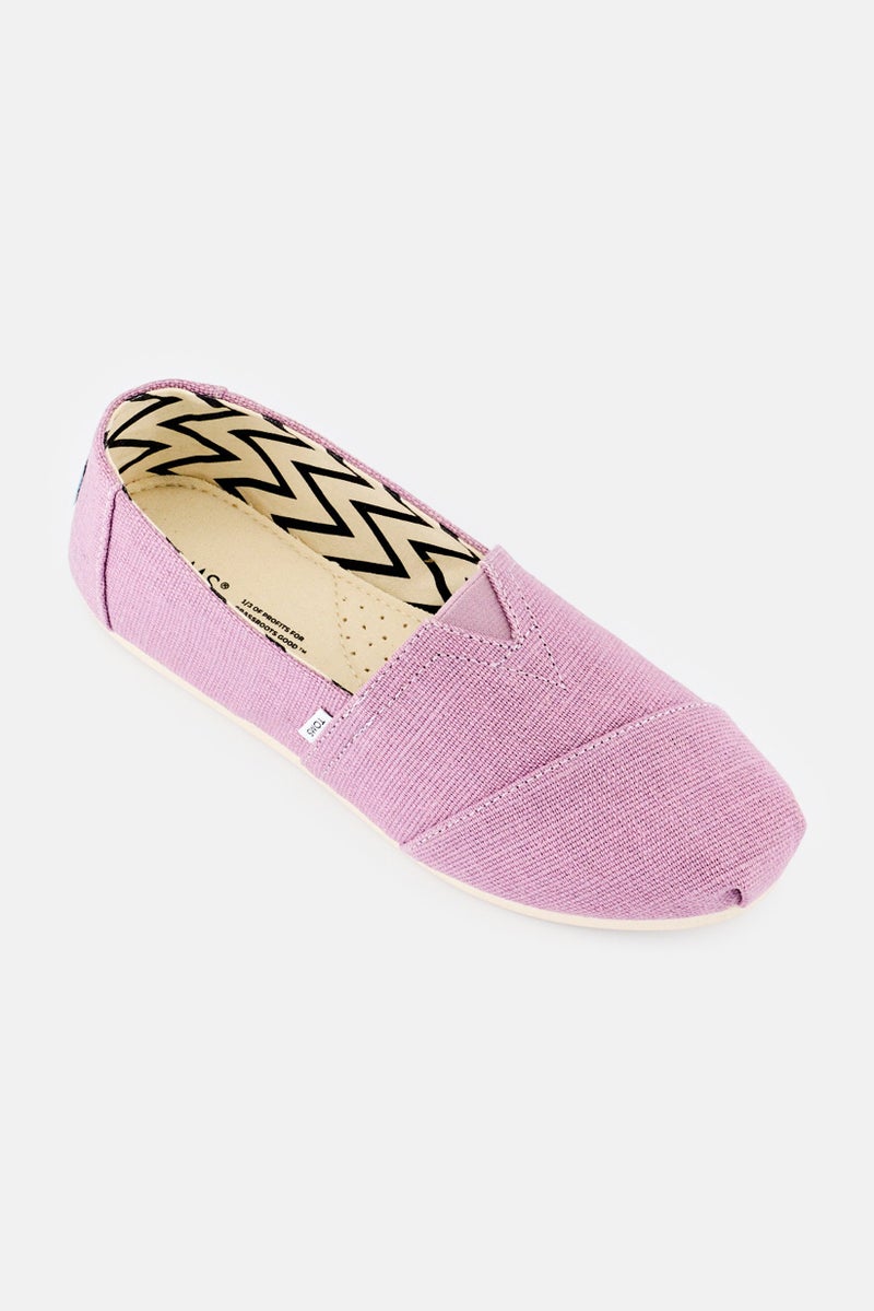TOMS Women Alpargata Canvas Slip On Shoes, Mauve - Image 1